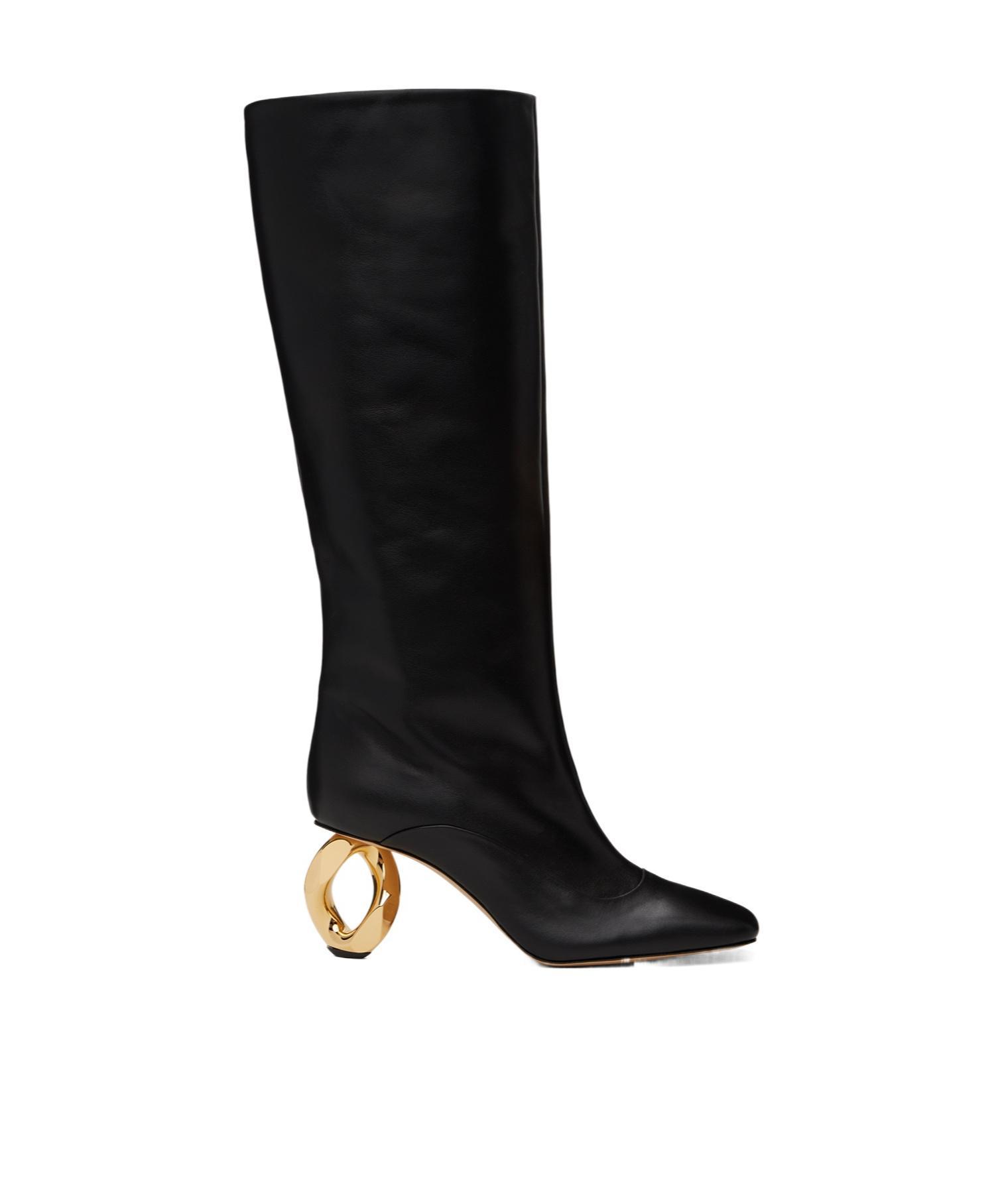 JW ANDERSON Chain Heel High Boots In Black Product Image