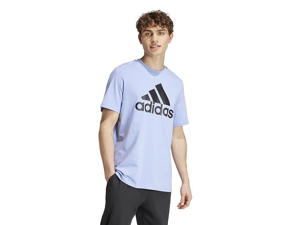 adidas Essentials Single Jersey Big Logo T-Shirt (Blue Spark Men's Clothing Product Image