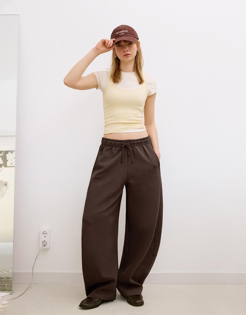 Sweatshirt material barrel pants Product Image