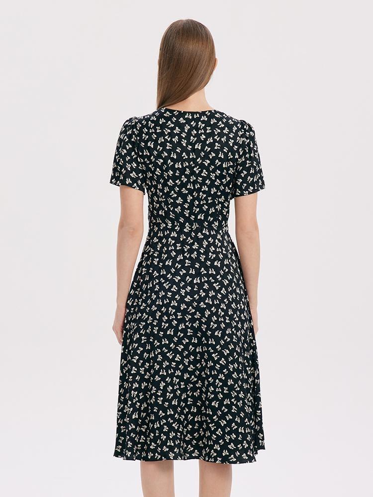V-Neck Twisted Midi Dress Product Image