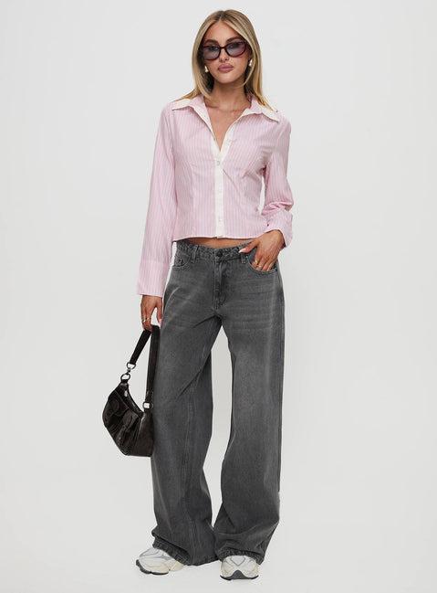 Lyndel Long Sleeve Top Pink Stripe Product Image