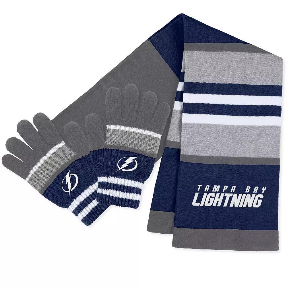 Women's WEAR by Erin Andrews Los Angeles Kings Stripe Glove & Scarf Set, Kgs Team Product Image