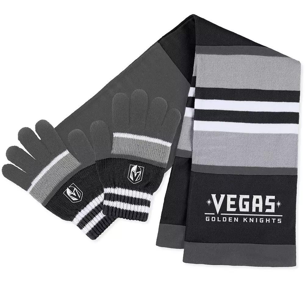 Women's WEAR by Erin Andrews Vegas Golden Knights Stripe Glove & Scarf Set, Lvk Team Product Image