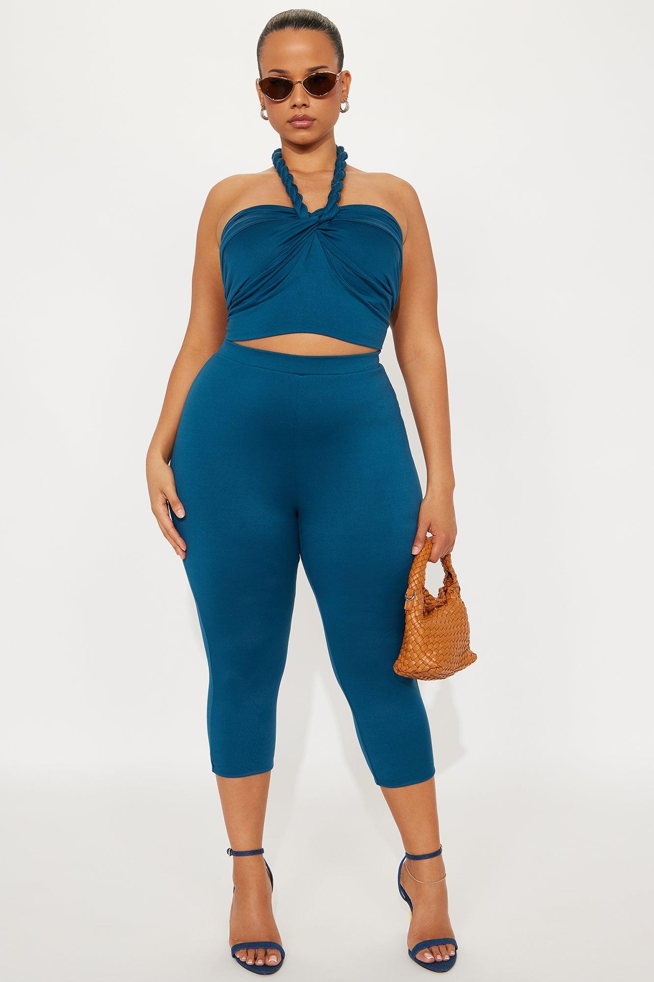 Heatwave Hottie Halter Capri Set - Teal Product Image