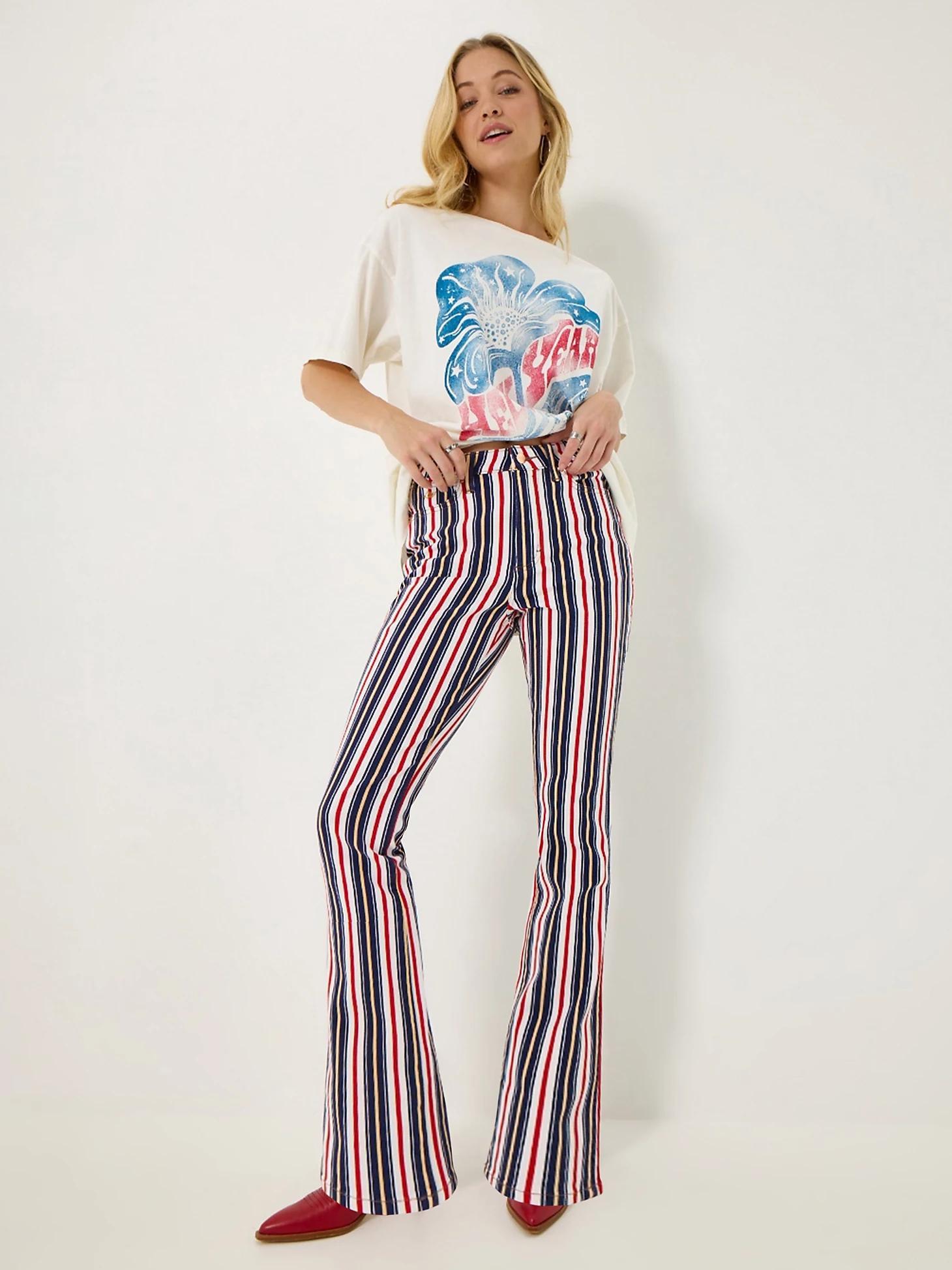 Wrangler x Lainey Wilson Striped Flare Jeans | Women's JEANS | Wrangler® Product Image