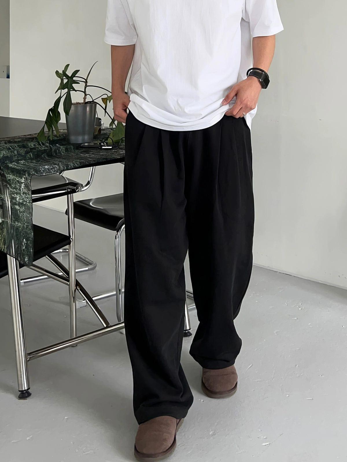 RT No. 11417 FOLDED PLEATED STRAIGHT SWEATPANTS Product Image