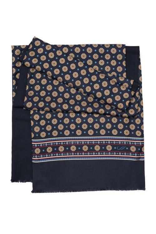Elizabetta Esmeralda - Silk Scarf/Shawl for Women in Midnight Blue And Gold at Nordstrom Product Image