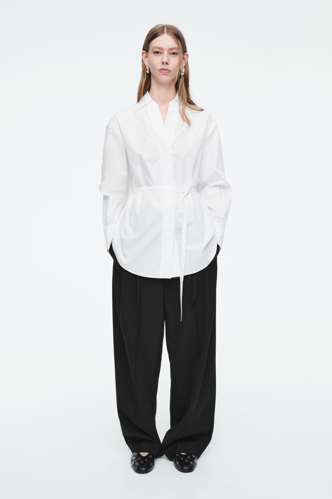 OVERSIZED TIE-WAIST SHIRT Product Image