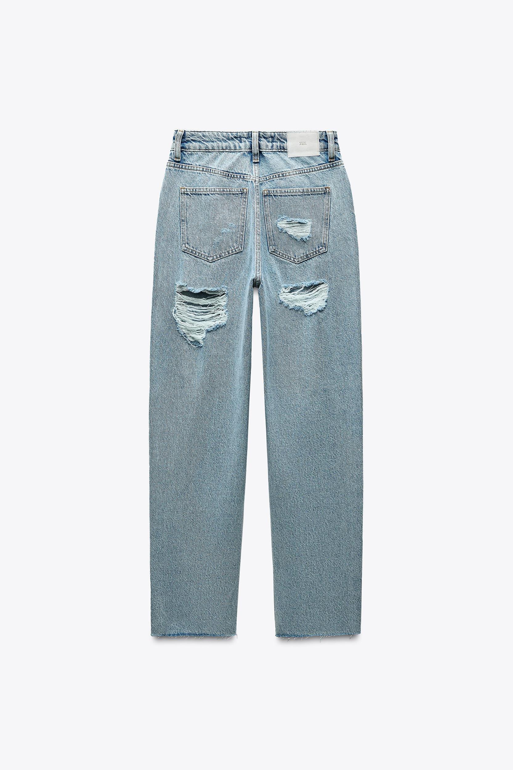 Z1975 HIGH WAIST STRAIGHT LEG RIPPED JEANS Product Image