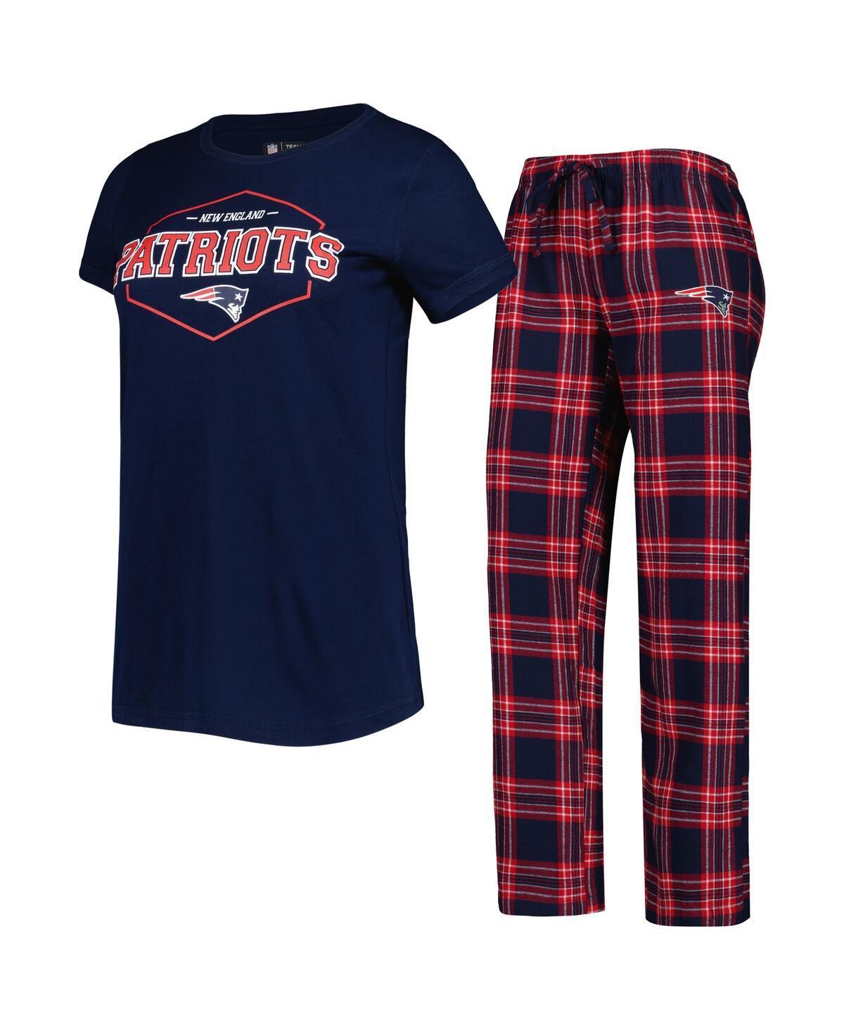 Women's Concepts Sport Navy/Red New England Patriots Plus Size Badge T-Shirt & Pants Sleep Set, Size: 1XL, Blue Product Image