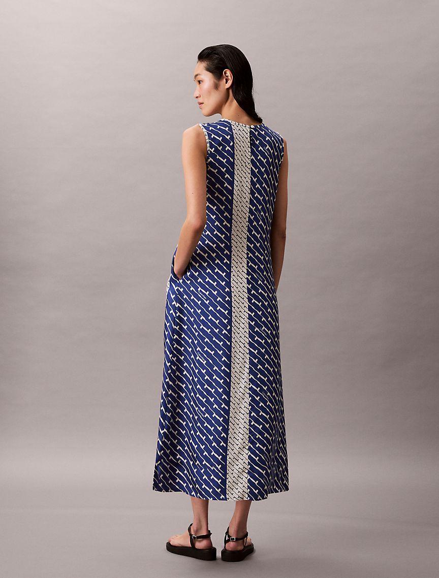 Printed Viscose Twill Midi Dress  Product Image