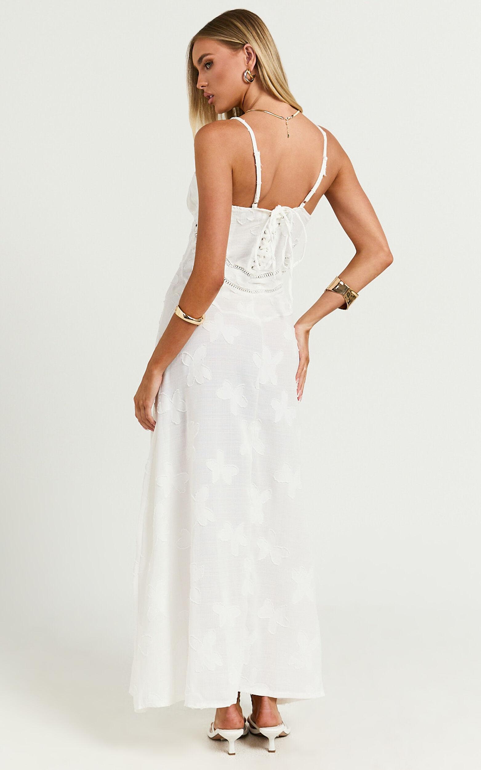 Lily Maxi Dress - Sheer Jacquard Maxi Dress in Cream Product Image