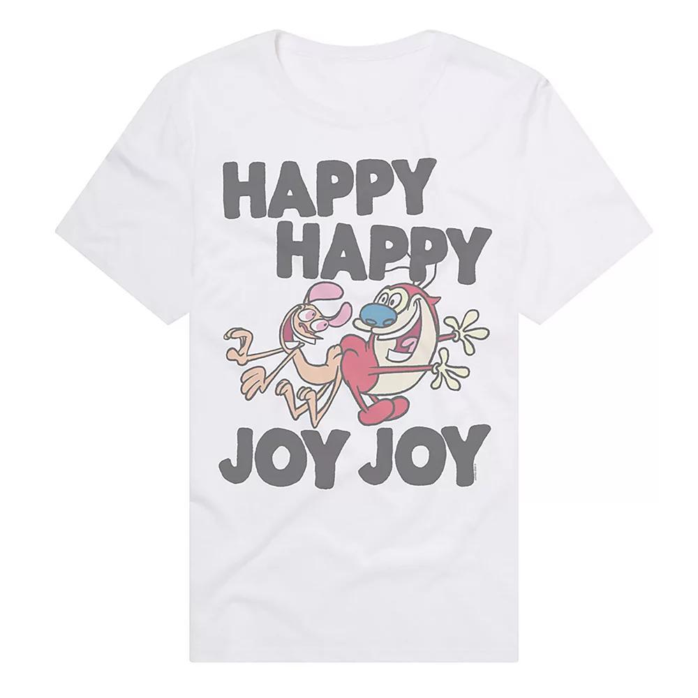 Men's Ren & Stimpy Happy Happy Joy Joy Graphic Tee, Size: Medium, White Product Image