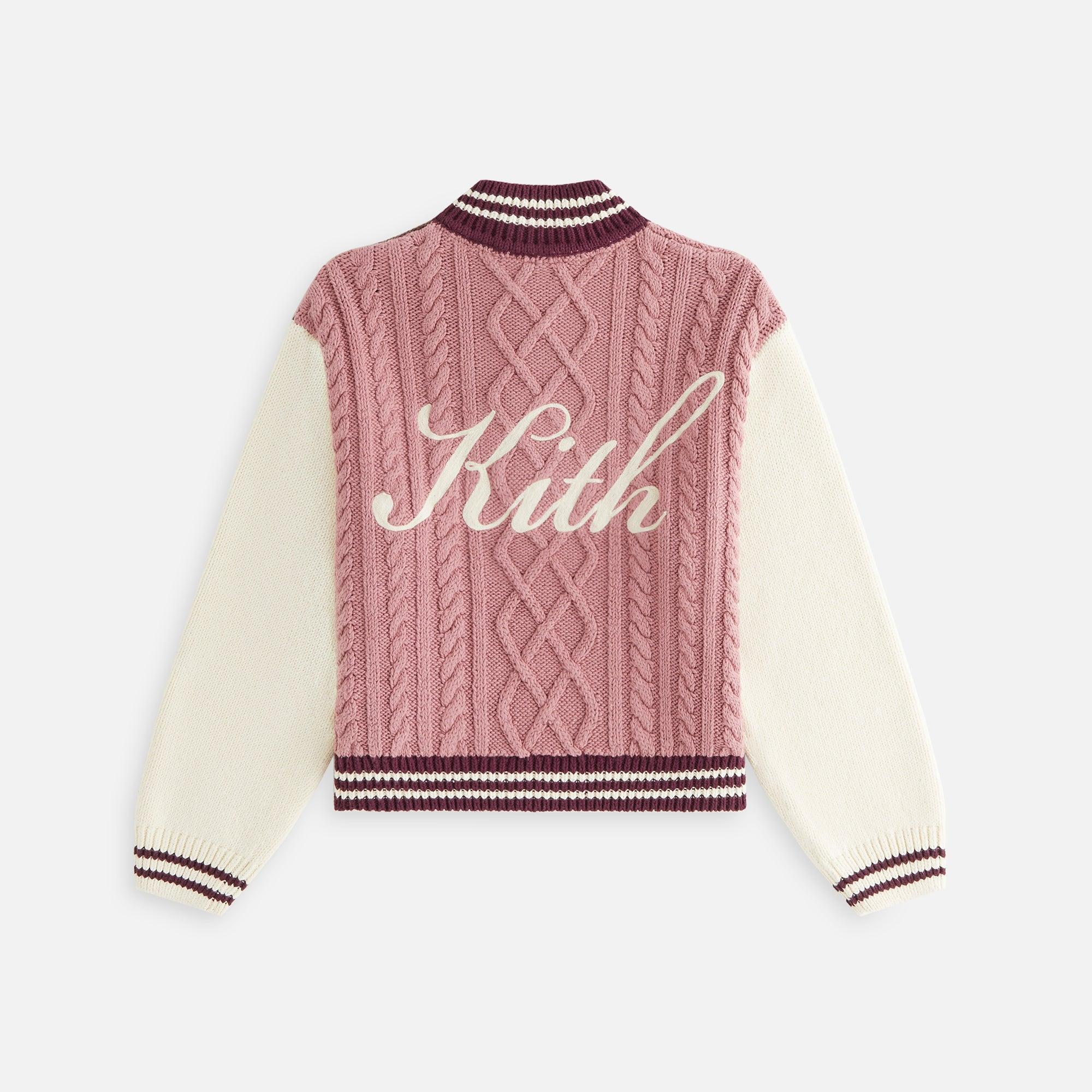 Kith Women Wyler Blocked Full Zip Sweater - Pink Opal Female Product Image