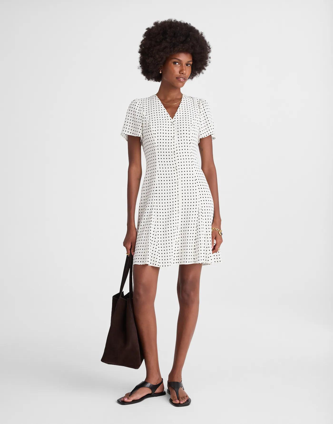 Button-Front Mini Dress Product Image