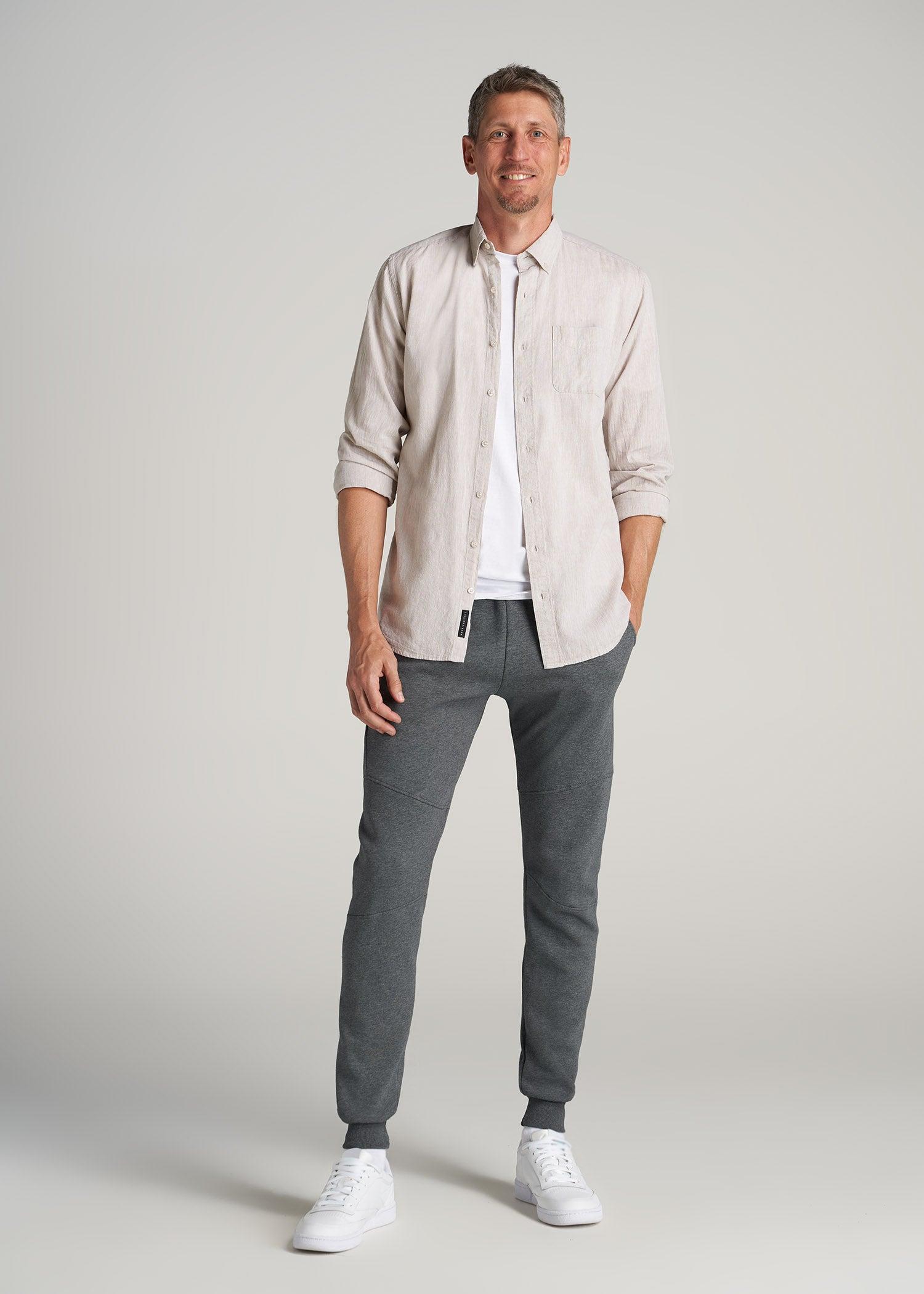 Wearever Fleece Joggers for Tall Men in Charcoal Mix Product Image