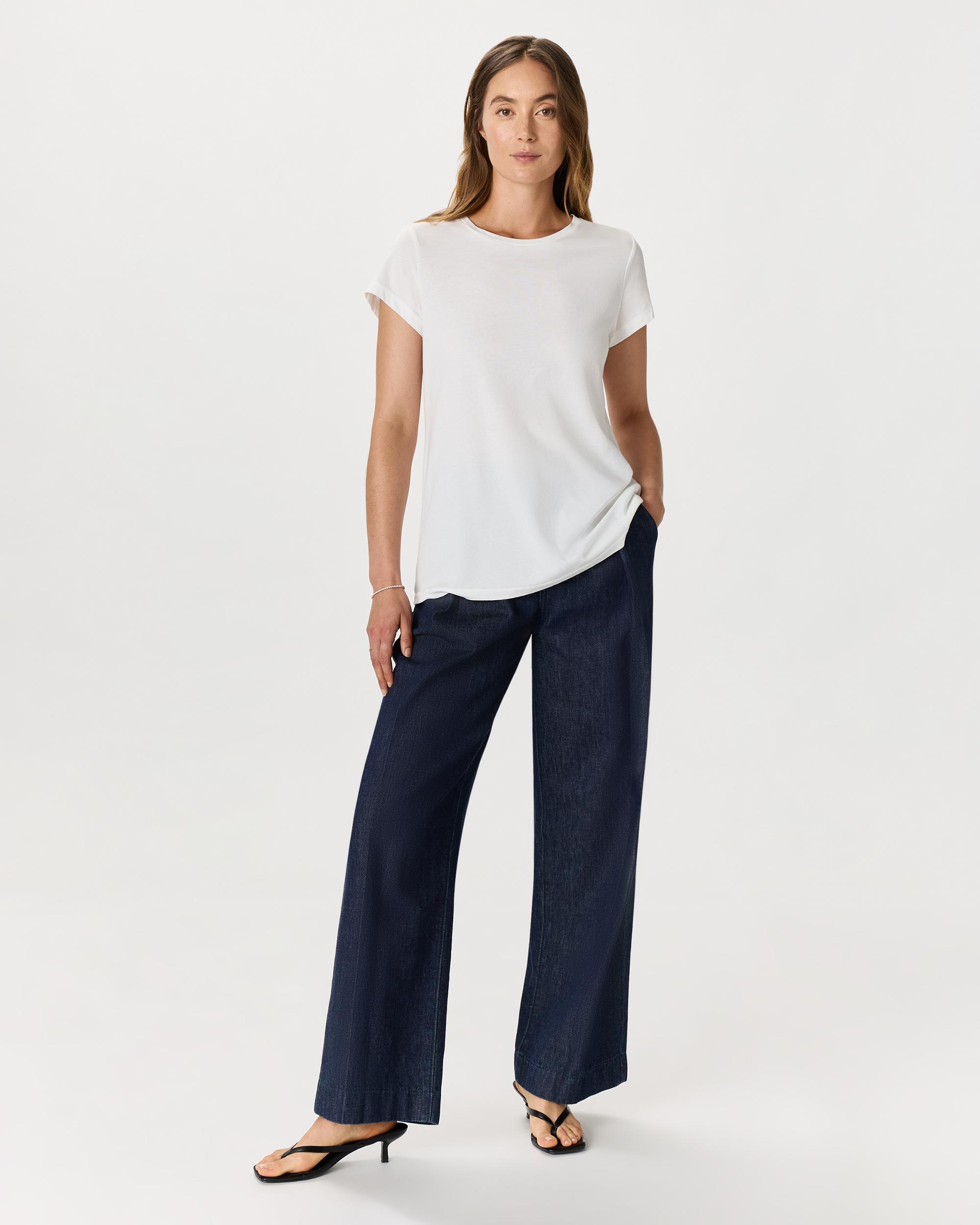 Quince | Women's Cotton Modal Crew Neck Swing T-Shirt Size XL, Cotton/Modal Product Image