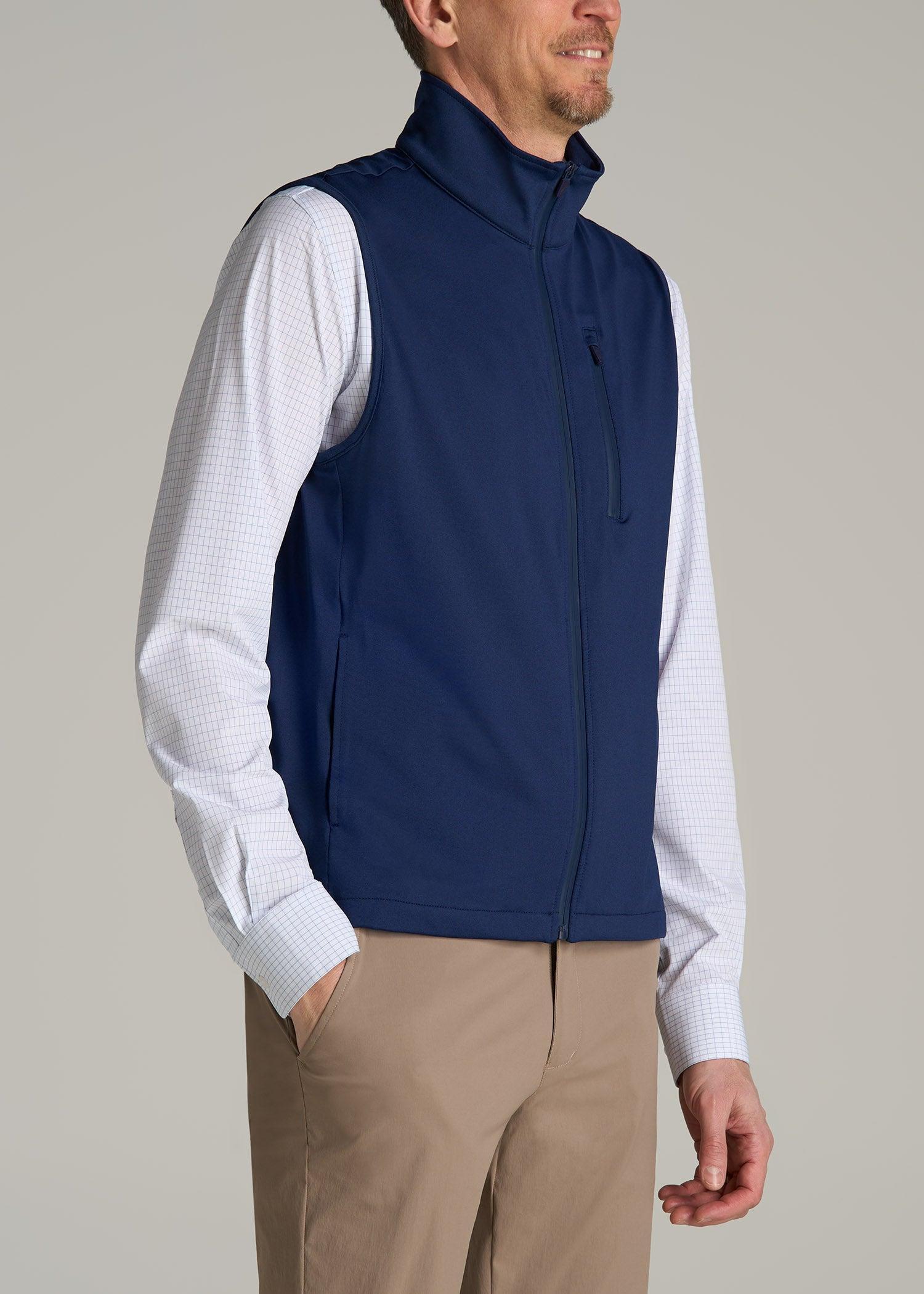 Performance Vest for Tall Men in Light Grey Mix Product Image
