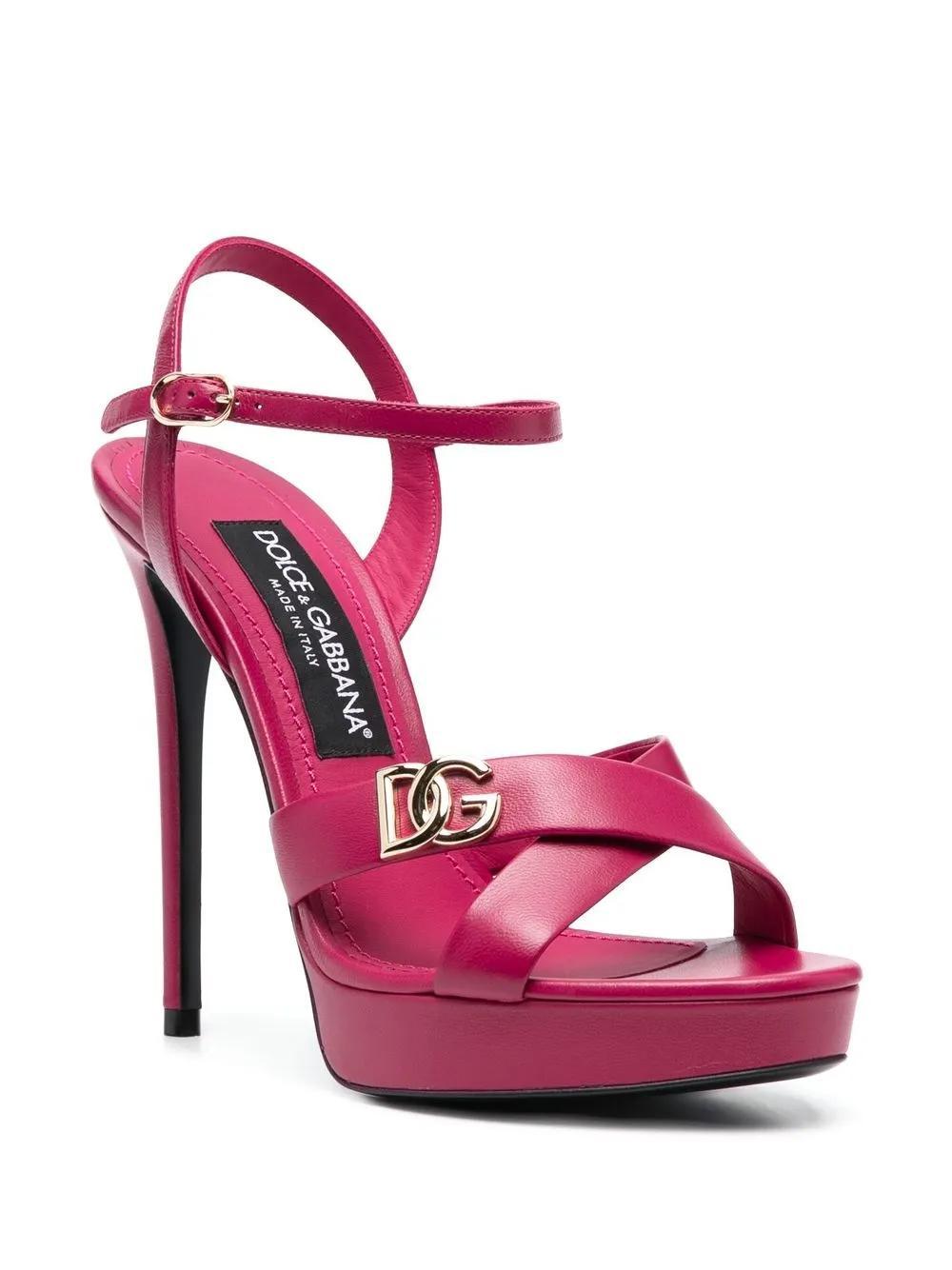 logo-plaque platform sandals Product Image