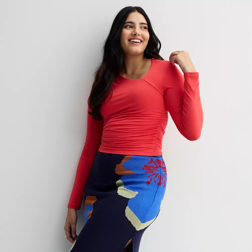 Women's INTEMPO™ Long Sleeve Asymmetrical Top, Size: Medium, Pink Product Image