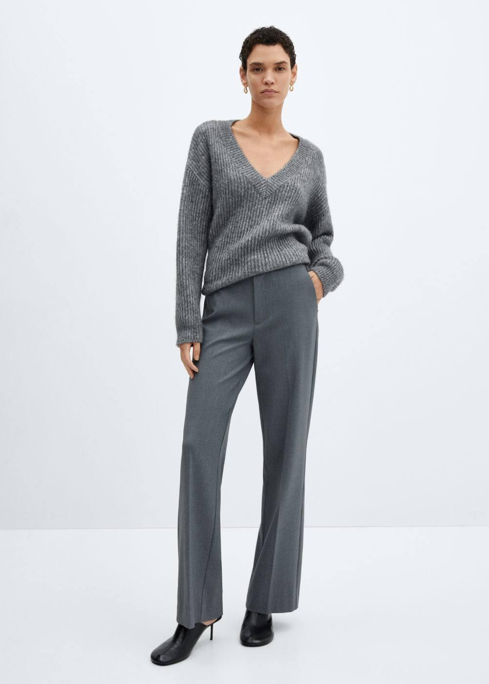 Mango zip side straight leg pants Product Image