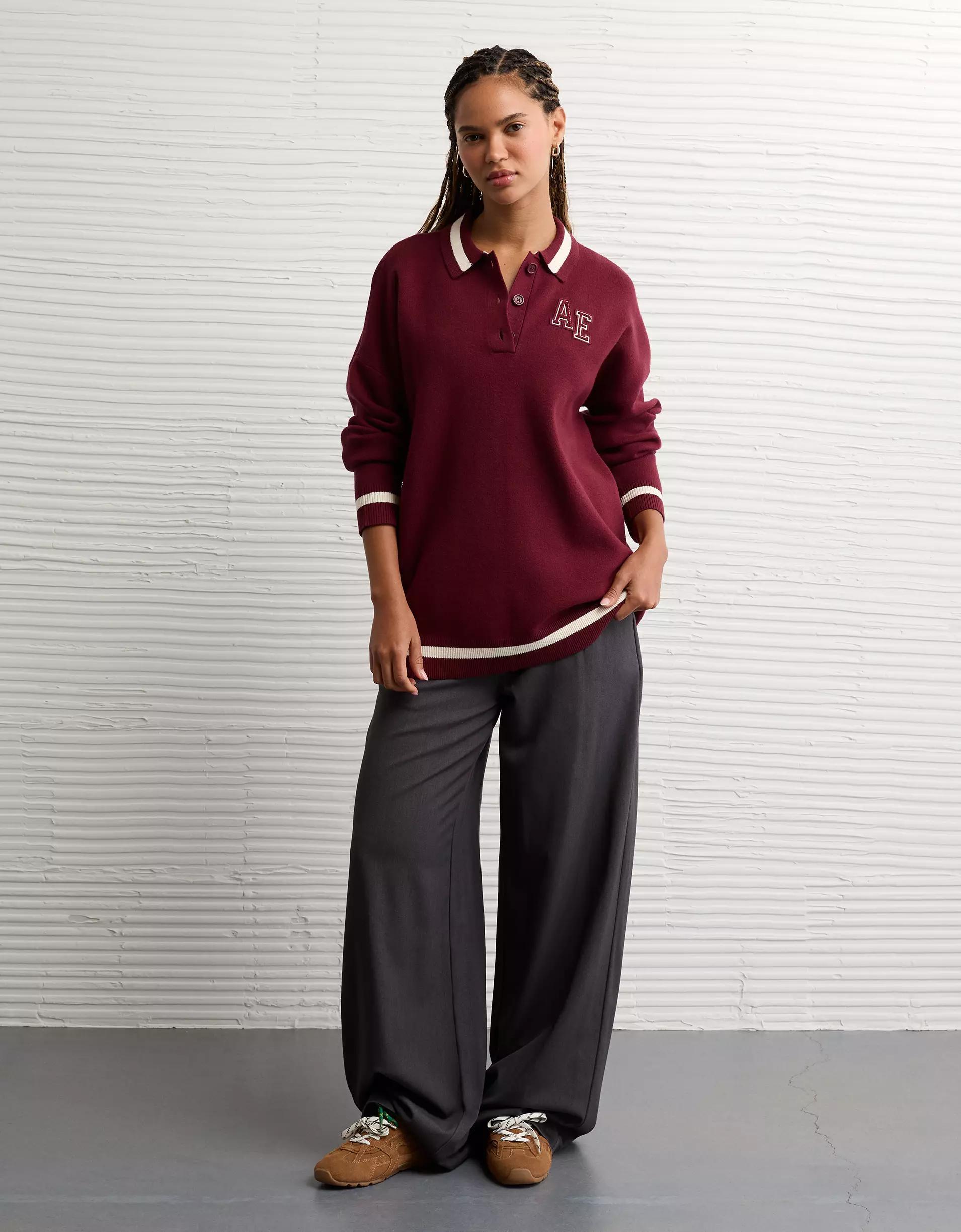 AE Oversized Polo Sweater Product Image