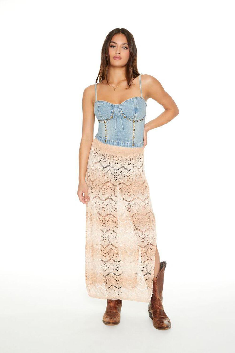 Striped Crochet Maxi Skirt | Forever 21 Product Image