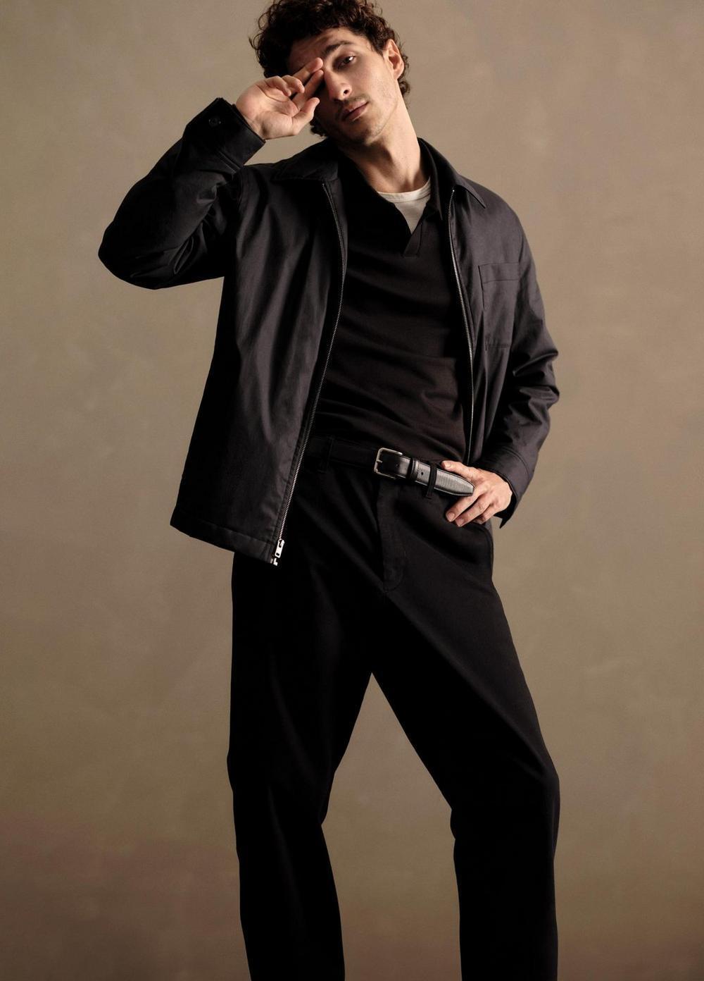 Mens Louie Relaxed Stretch-cotton Pant, Black, Size 30 Vince Product Image