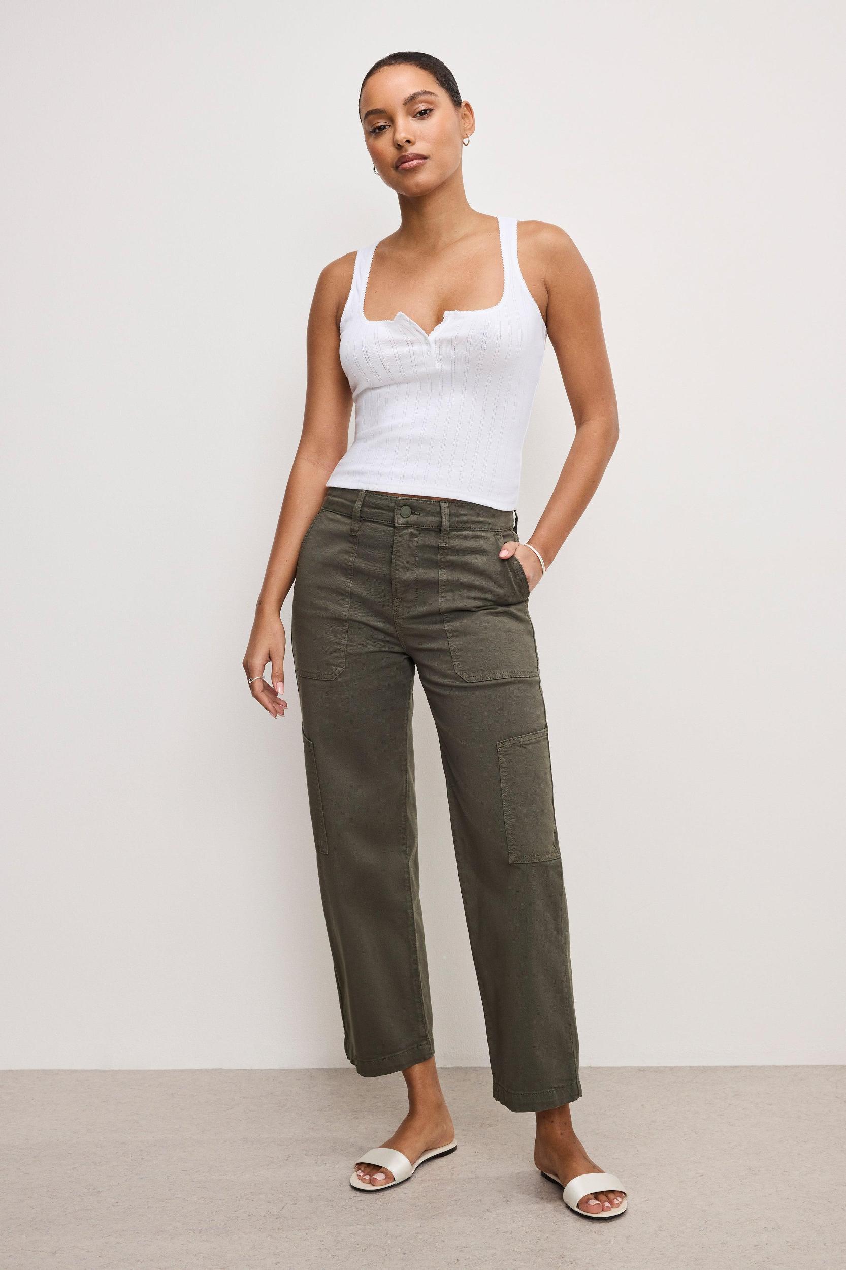 POINTELLE HENLEY TANK TOP | WHITE001 Product Image