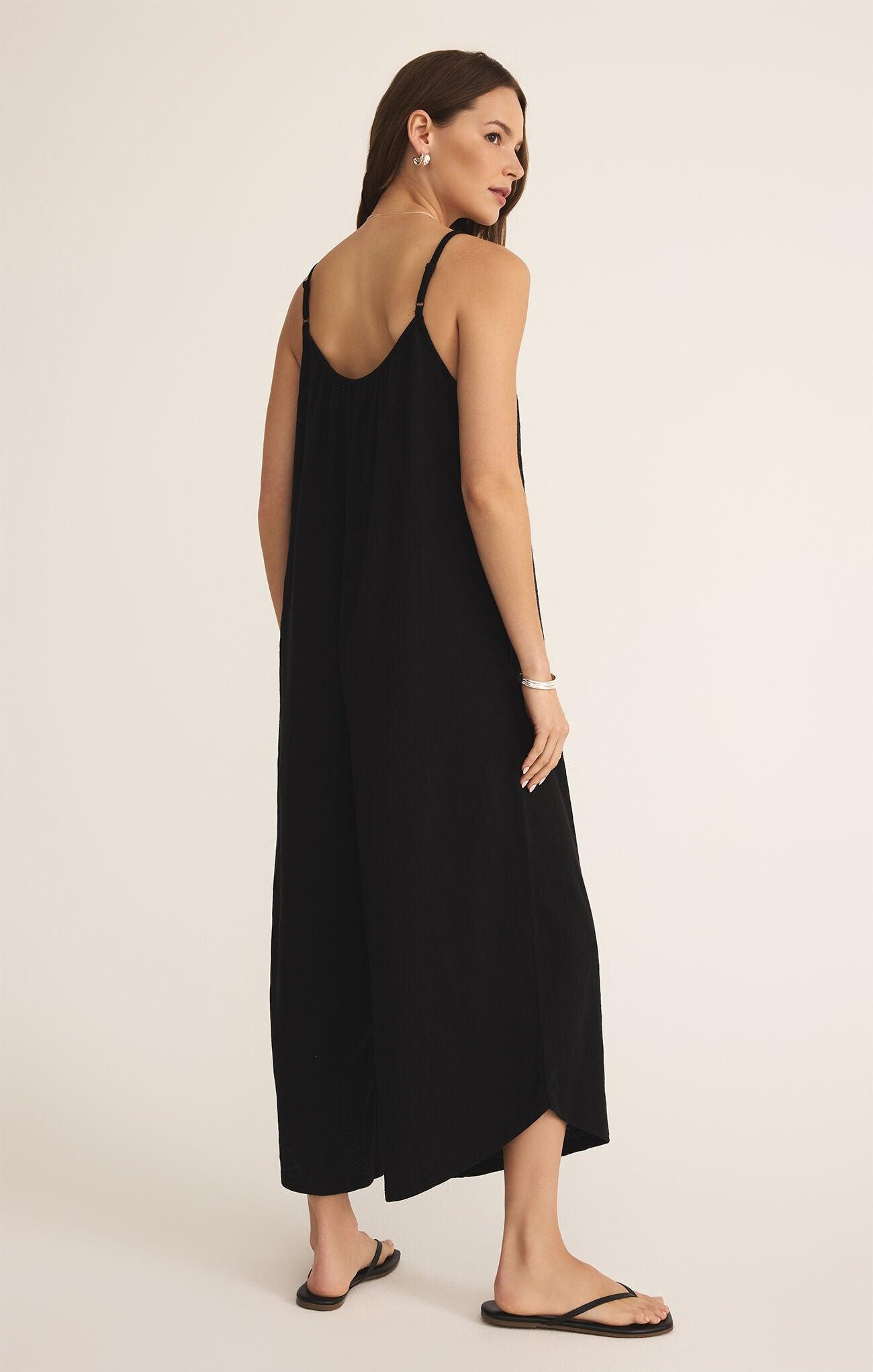 TEXTURED FLARED JUMPSUIT Product Image
