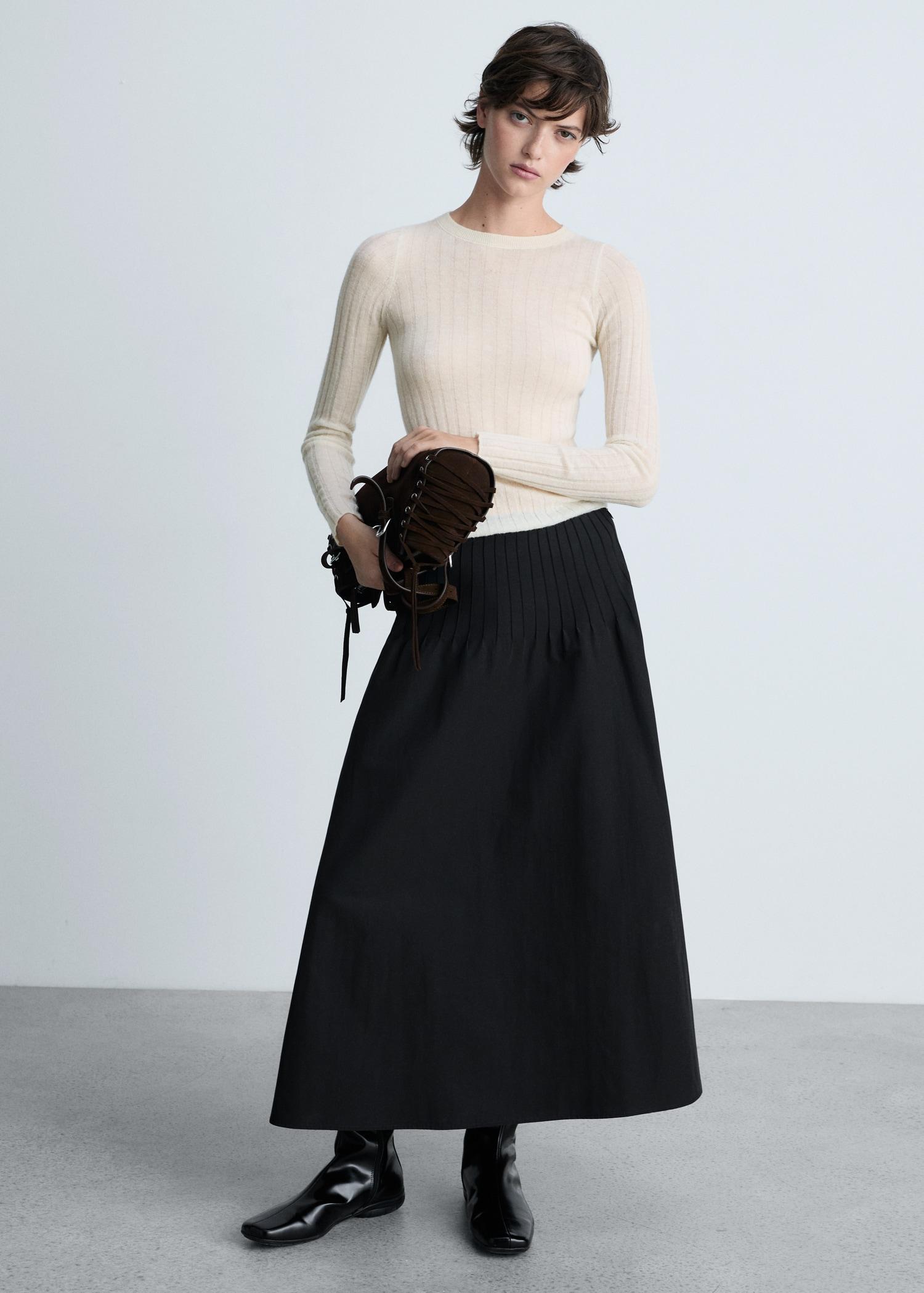 Ribbed round-neck sweater - Women | MANGO USA Product Image