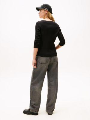 Boatneck 3/4 Sleeve Slim Fit T-Shirt Product Image
