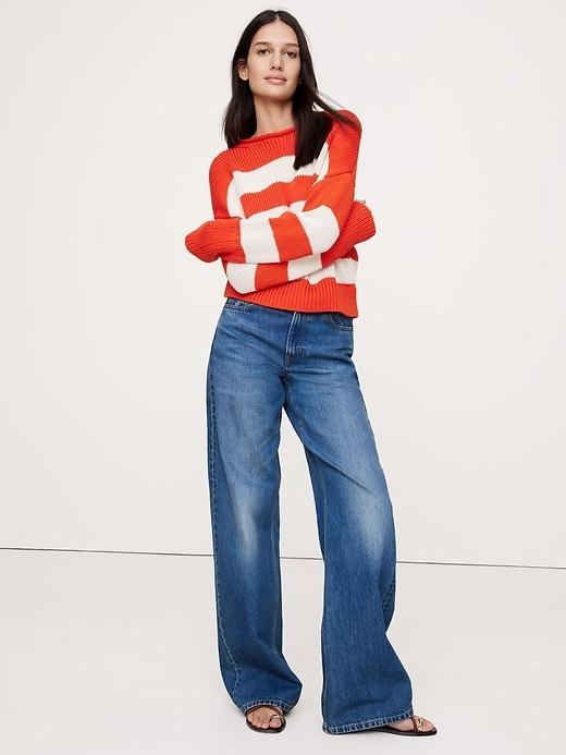 Oversized Cotton Roll-Neck Sweater Product Image