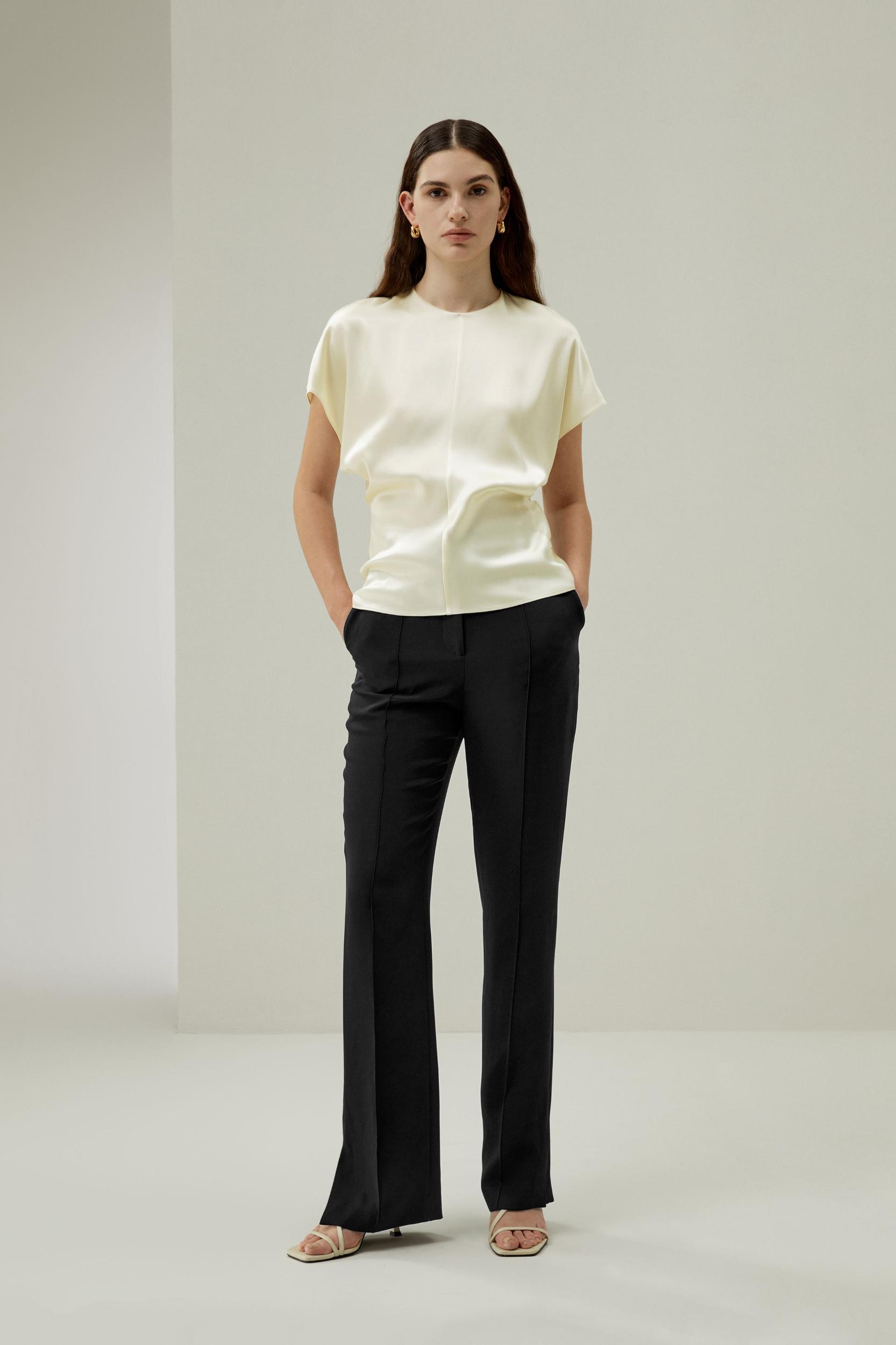 Short Batwing Sleeve Silk Contour Top Product Image