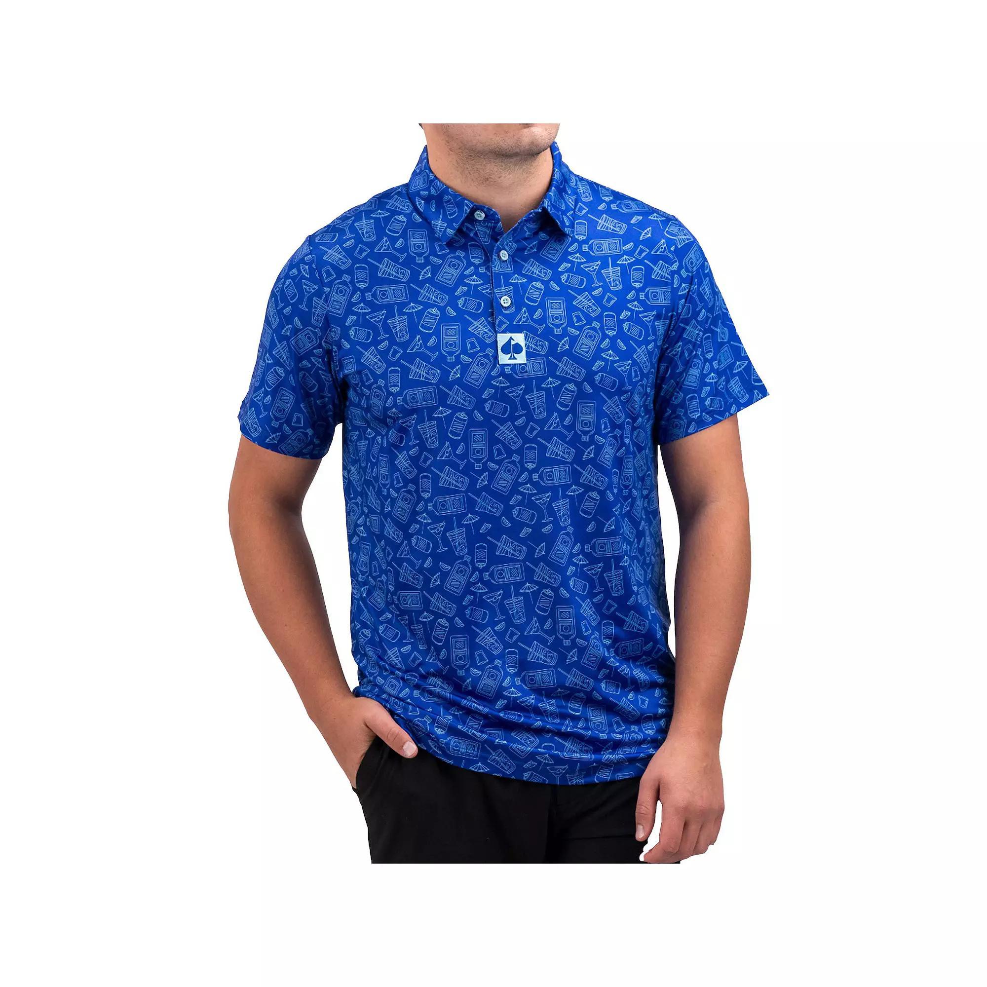 Pins and Aces Men's Golf Polo, Size: XXL, Blue Bonnet Product Image