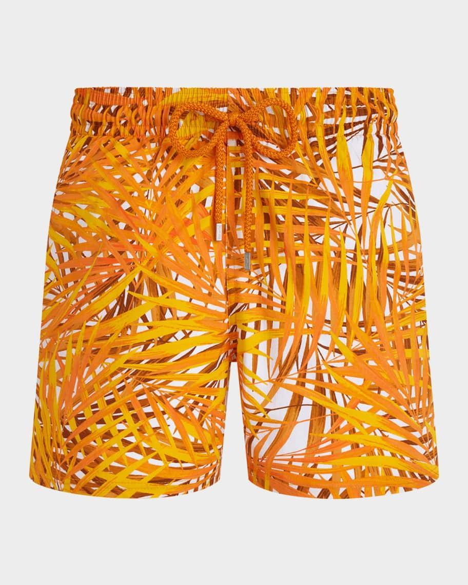 Vilebrequin Men's Palm Leaves Stretch Swim Shorts in Mangue at Nordstrom, Size Large Product Image