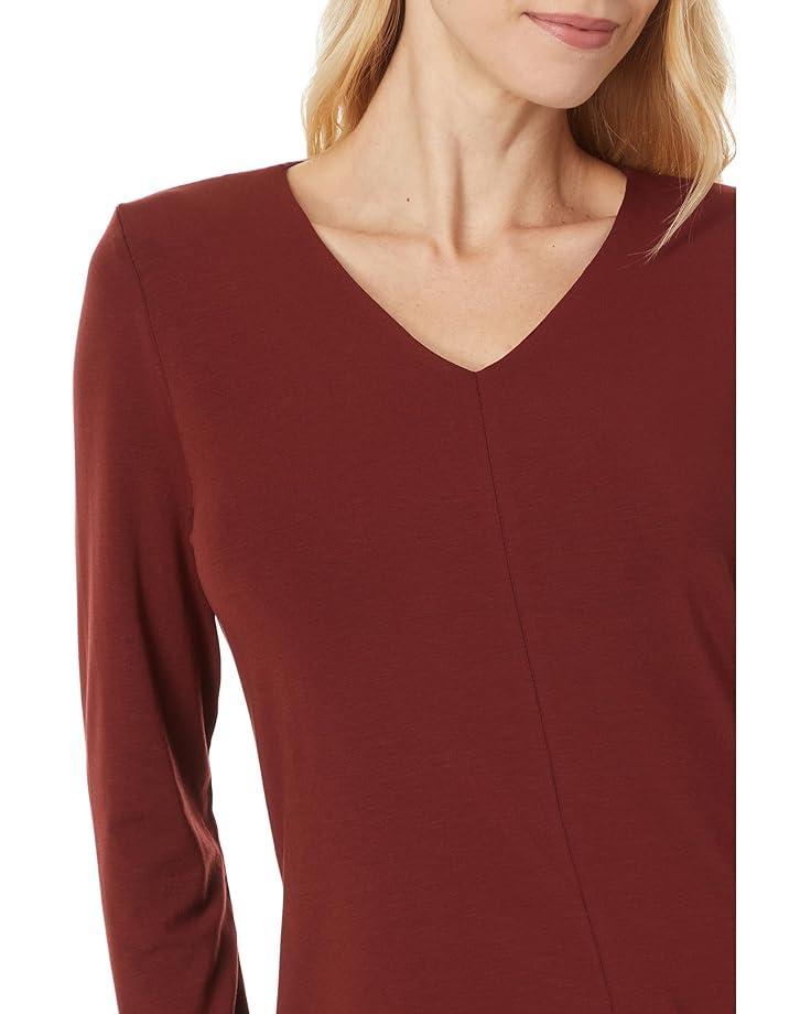 Women's Eileen Fisher V-Neck Top With Long Sleeve Product Image