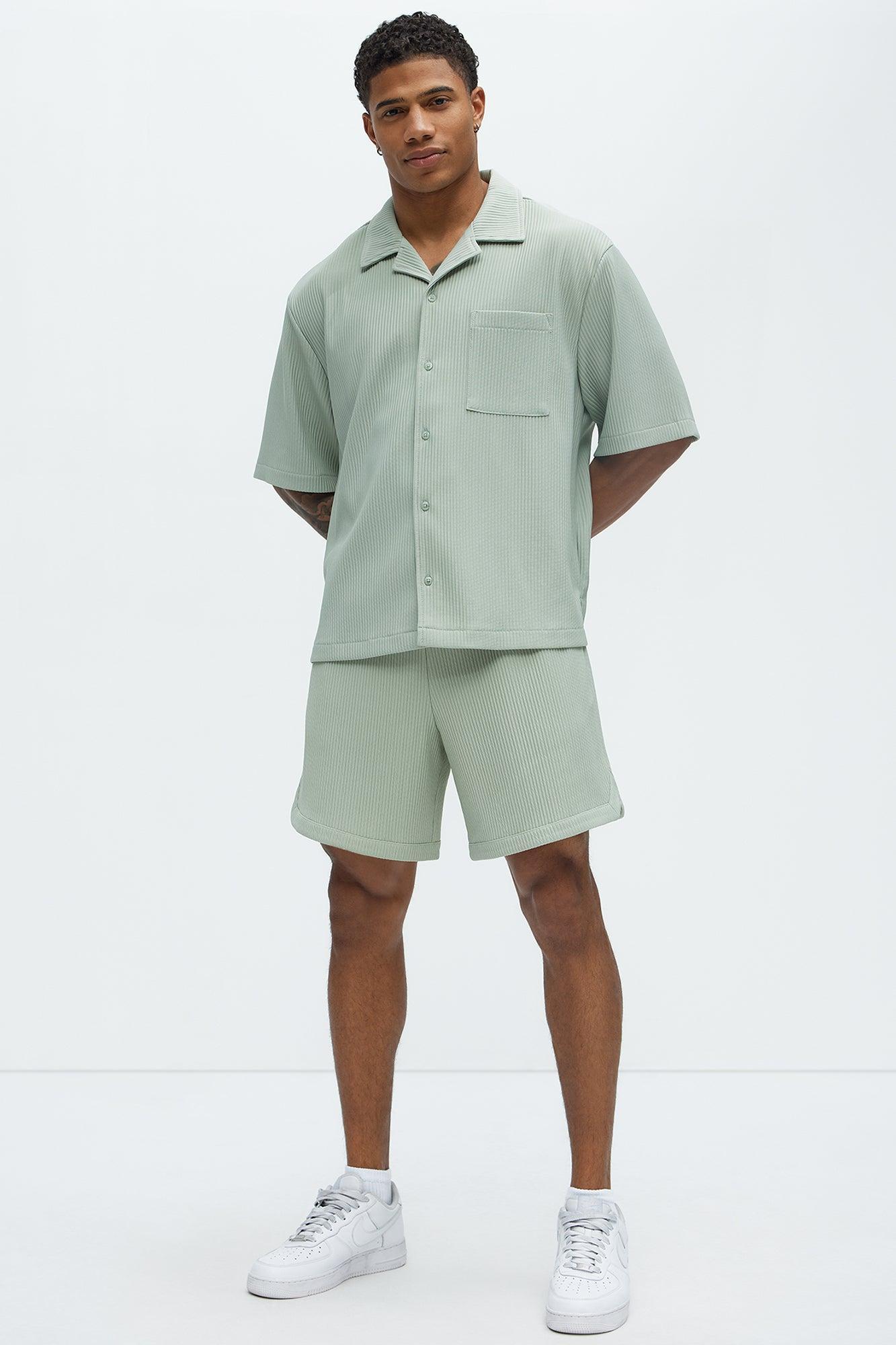 Show Up Short Sleeve Cuban Shirt - Sage Product Image
