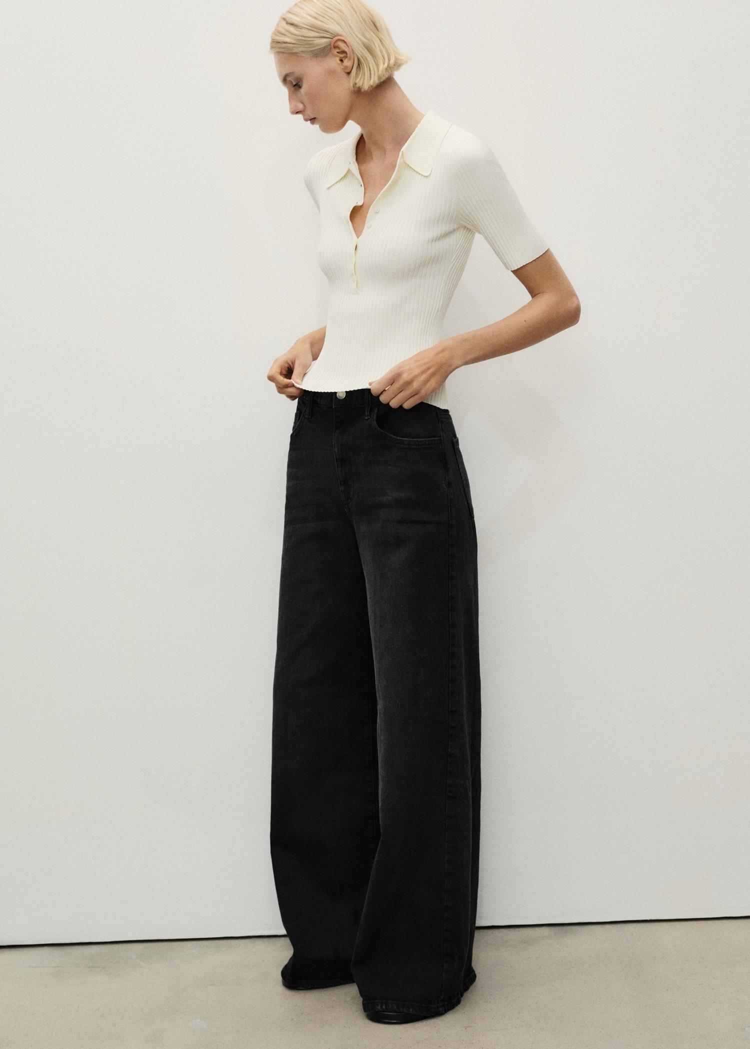 High-rise wideleg jeans - Women | MANGO USA Product Image