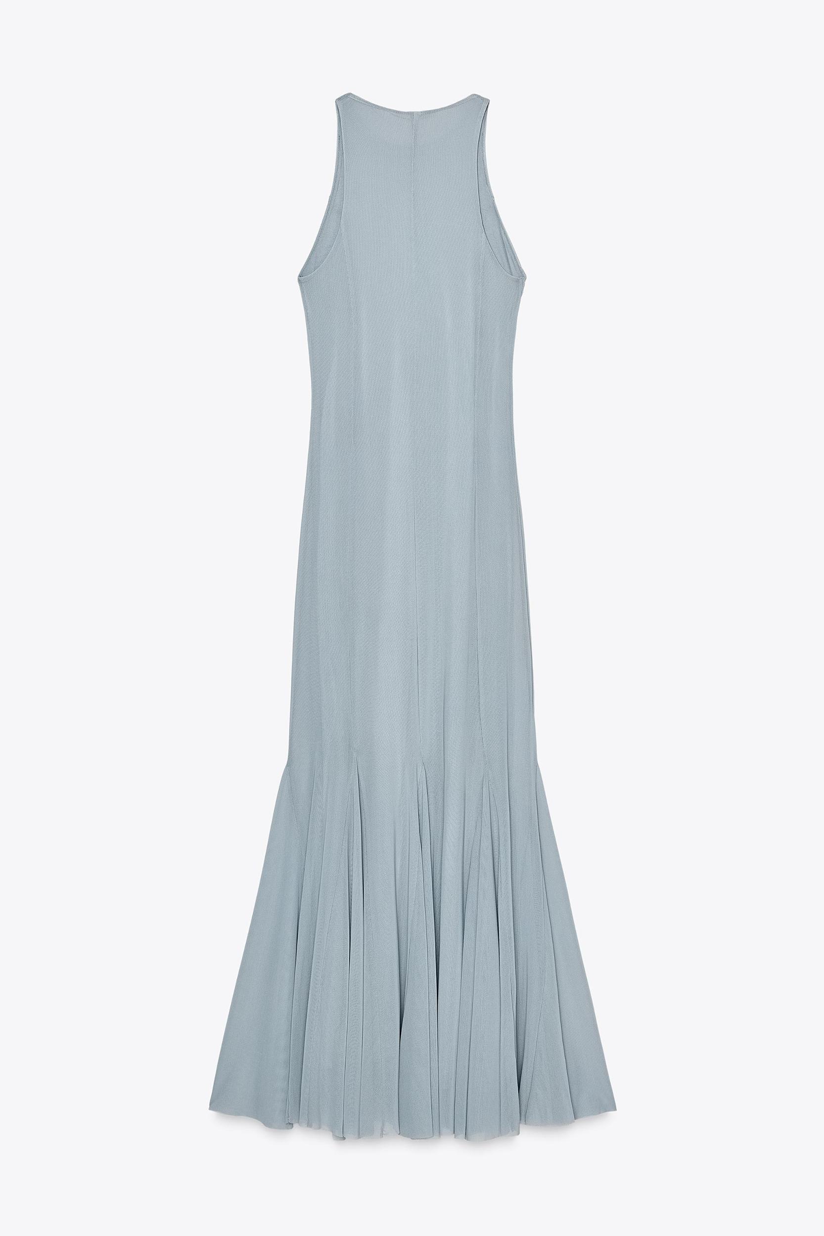 TULLE GODET MIDI DRESS Product Image