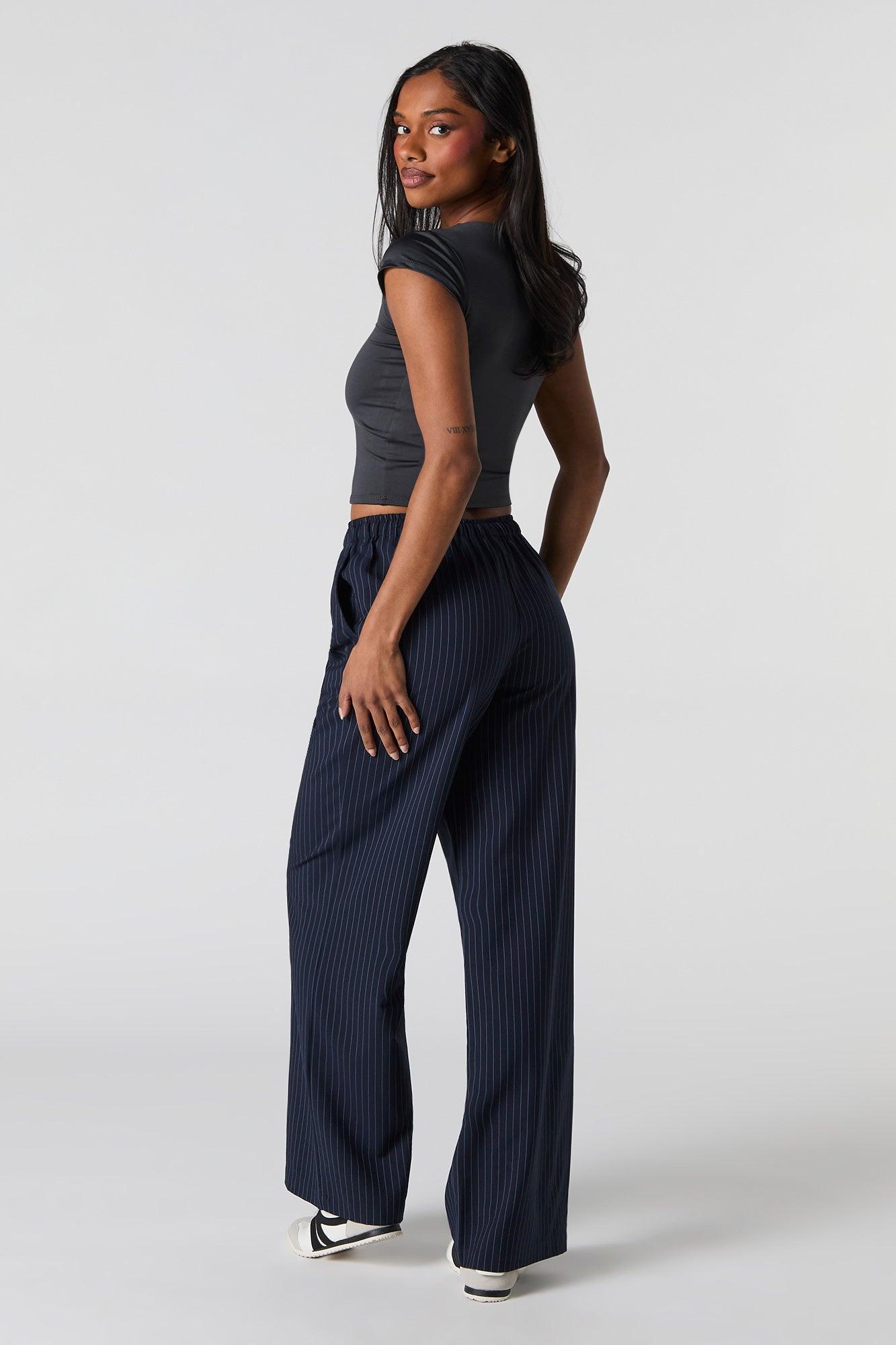 Drawstring Wide Leg Dress Pant Female Product Image