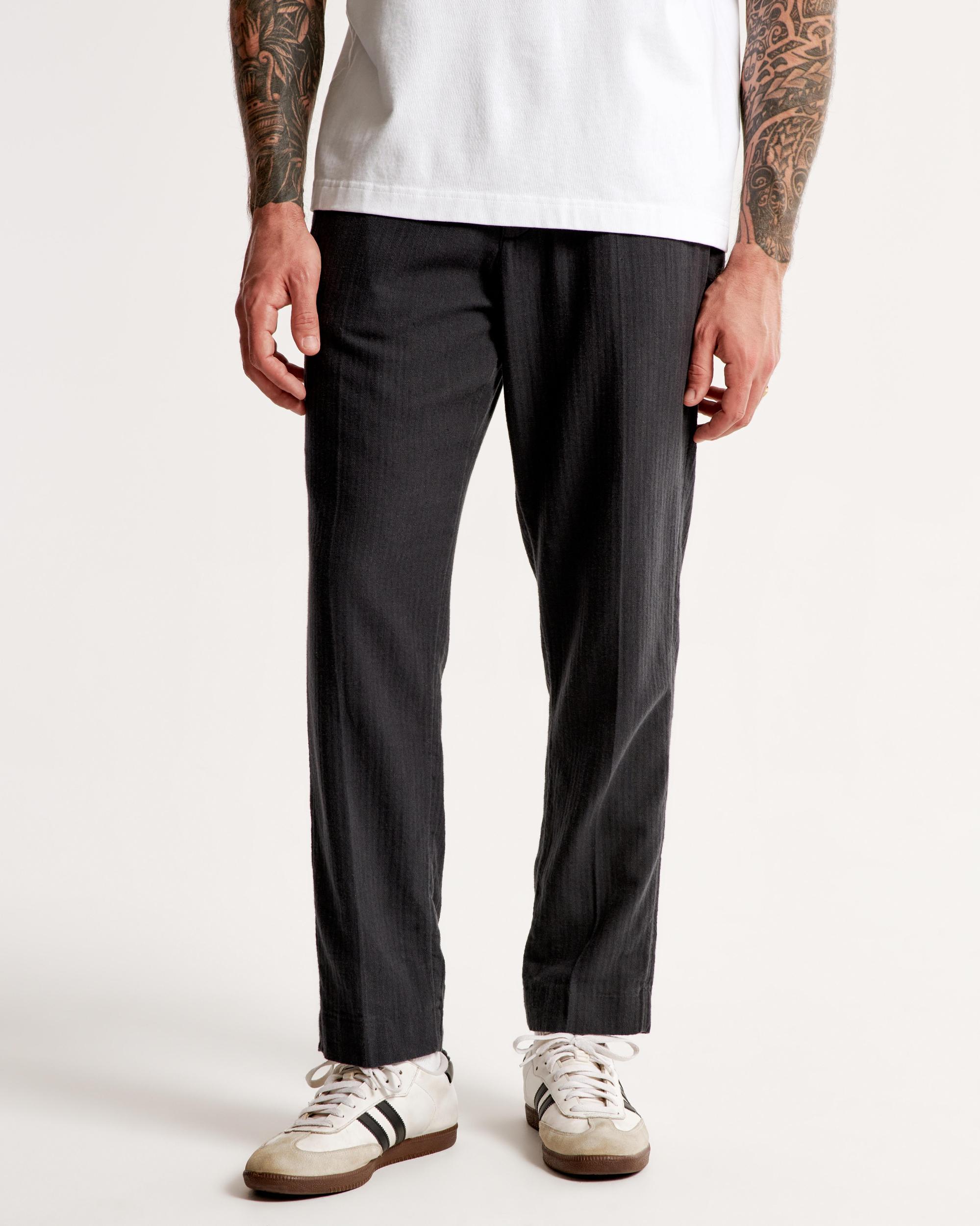 Loose Linen-Blend Permacrease Trouser Product Image