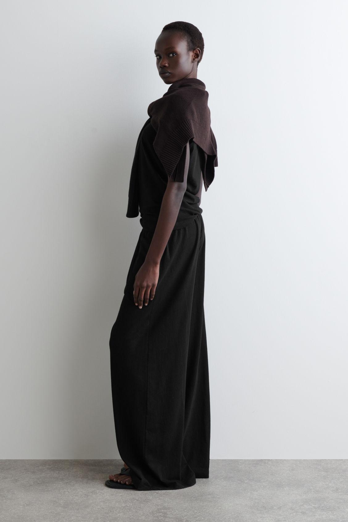 COTTON-LINEN WIDE-LEG TROUSERS Product Image