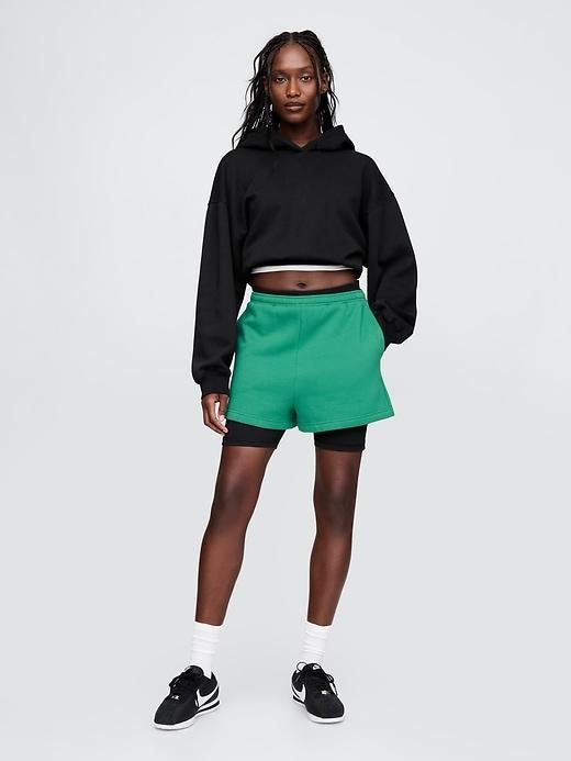 VintageSoft Arch Logo Cropped Hoodie Product Image
