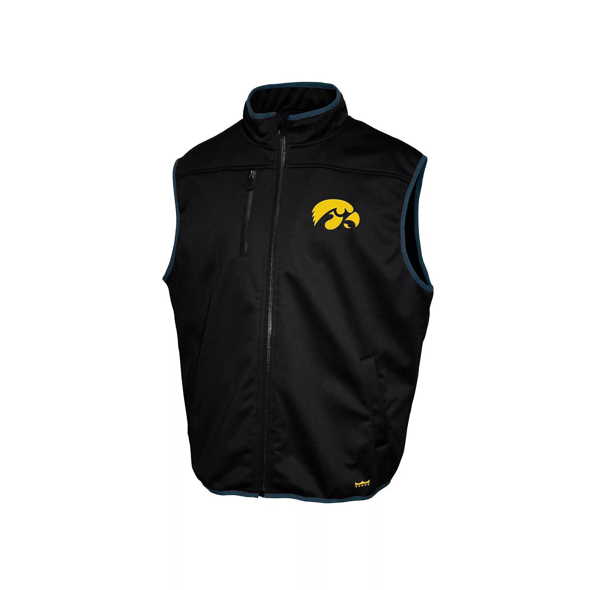 Men's Iowa Hawkeyes Zip Up Softshell Vest, Size: Large, Black Product Image