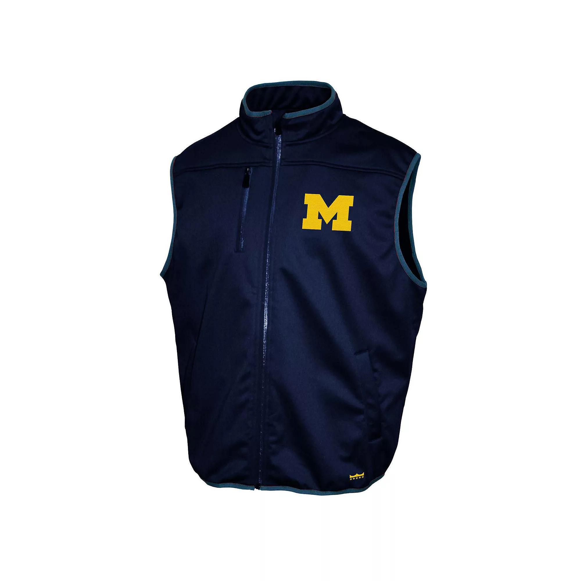 Men's Michigan Wolverines Zip Up Softshell Vest, Size: Large, Blue Product Image