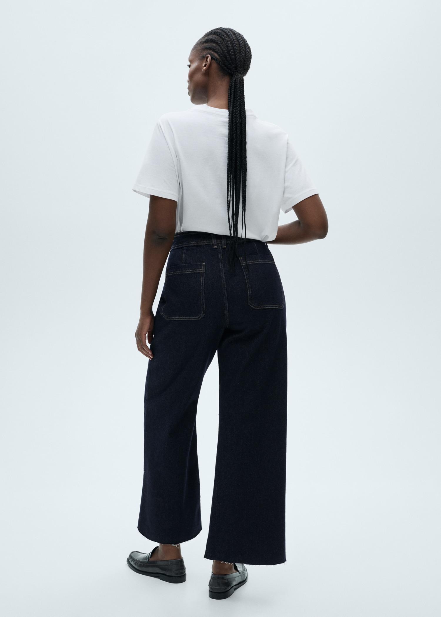 Catherin rinse-wash culotte jeans - Women | MANGO USA Product Image