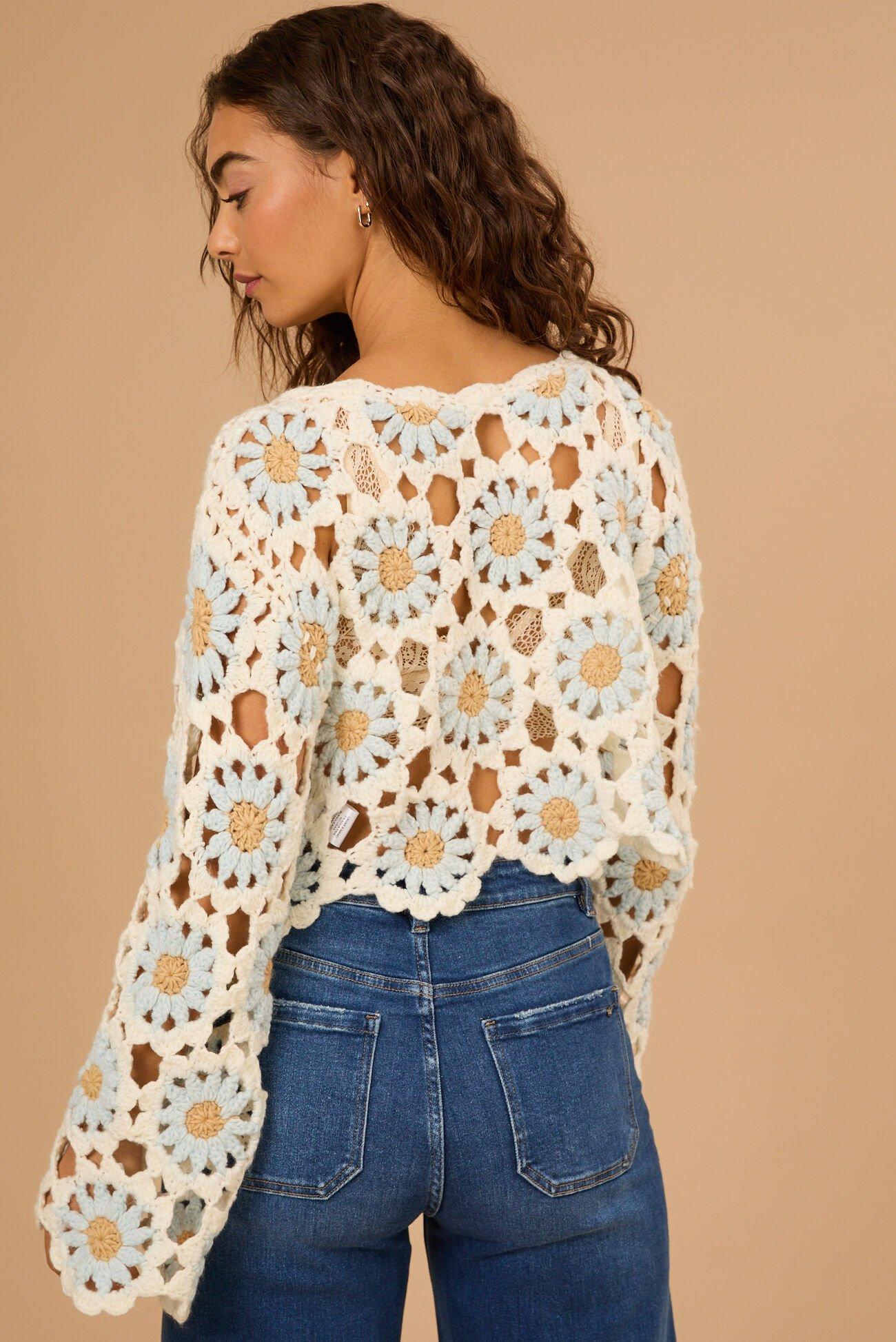 Celicia Flower Crochet Sweater Product Image