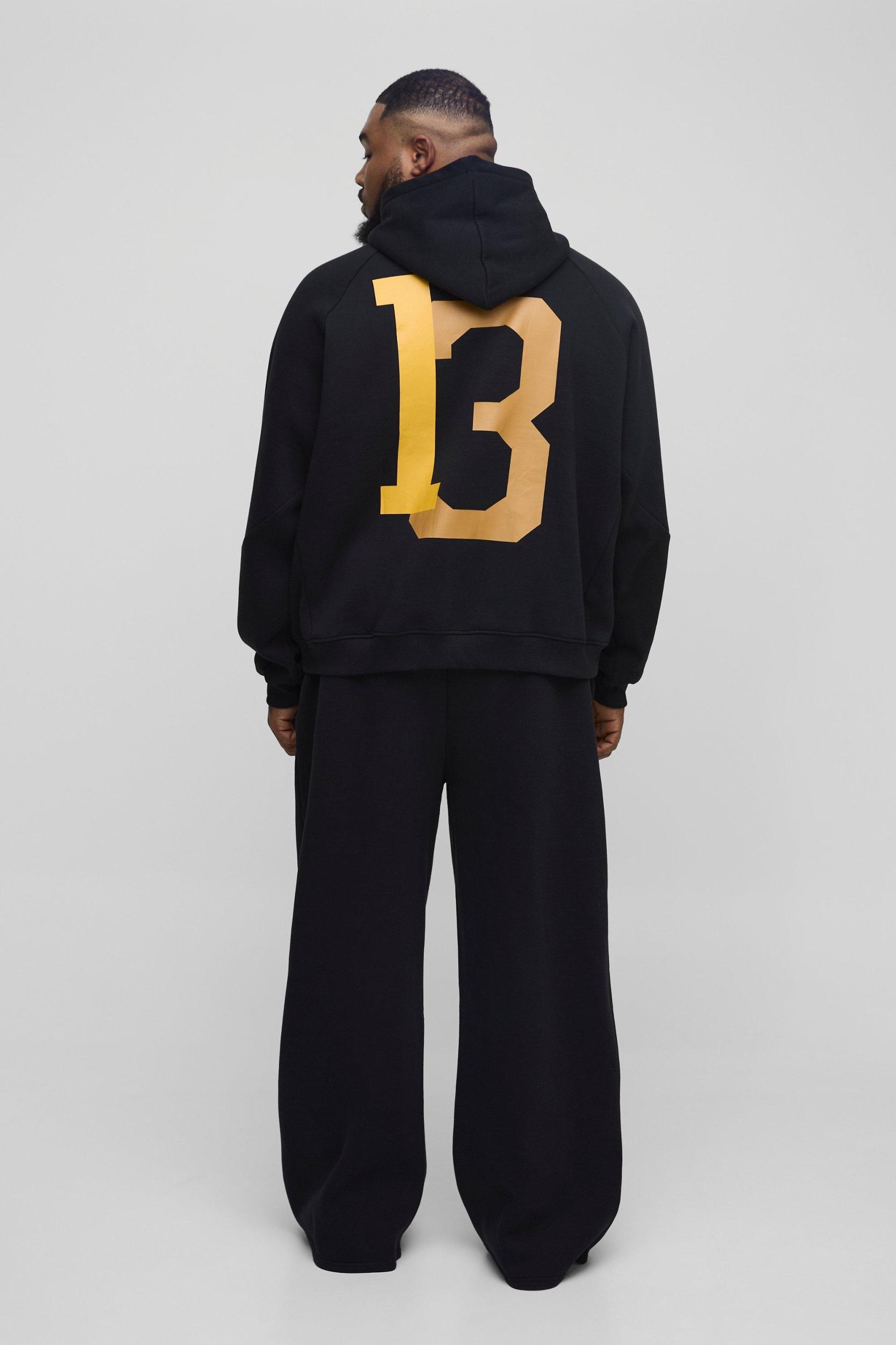 Plus 13 Print Oversized Tracksuit | boohooMAN USA Product Image