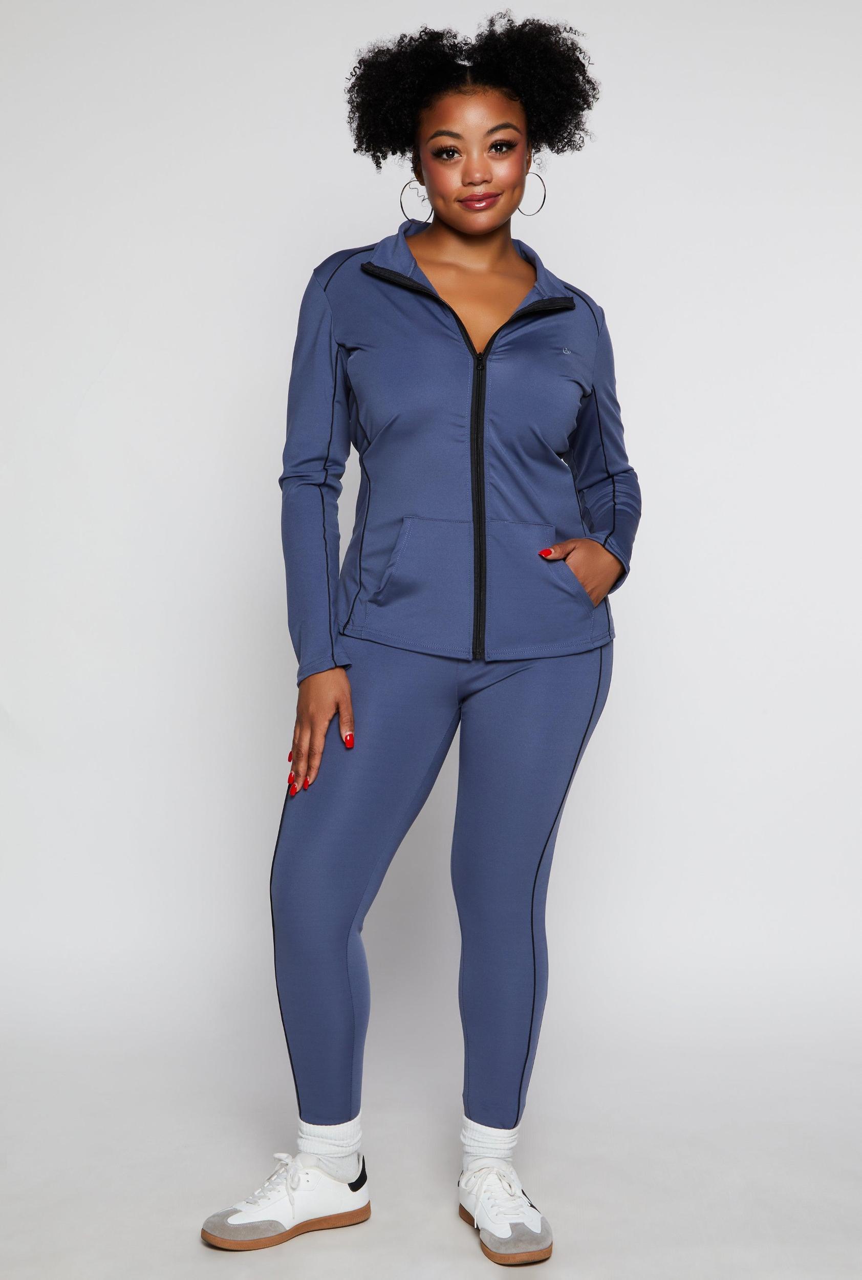 Womens Plus Size Contrast Trim Active Leggings Product Image